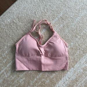 Pink Strappy Sports Bra